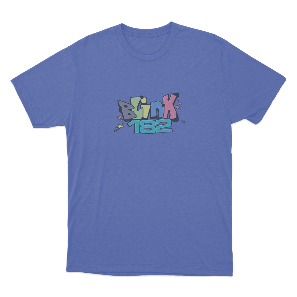 Blink-182 Graffiti Logo Unisex T Shirt Blue Blink 182 Graffiti Logo Unisex T Shirt Blue