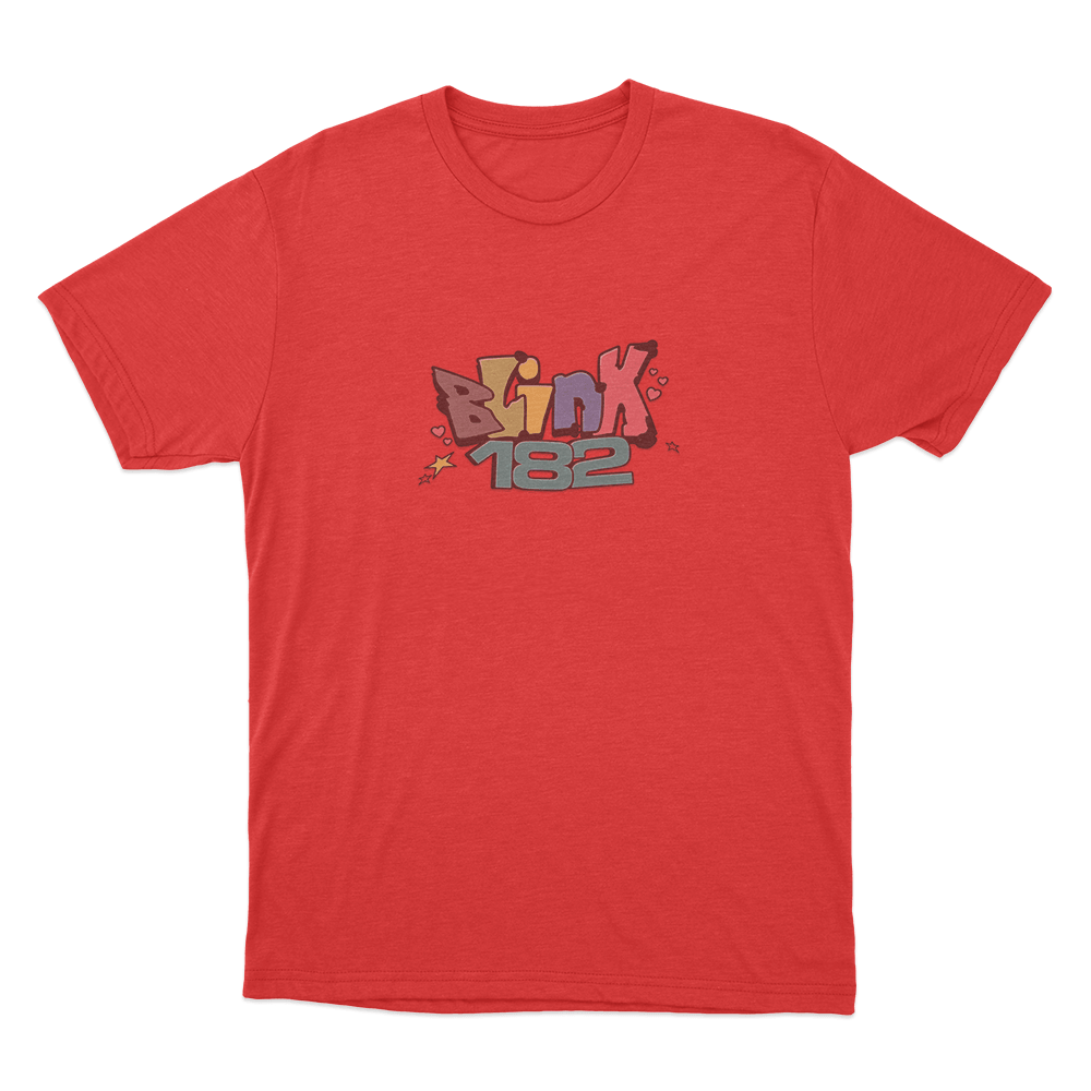 Blink-182 Graffiti Logo Unisex T Shirt Red Blink 182 Graffiti Logo Unisex T Shirt Red