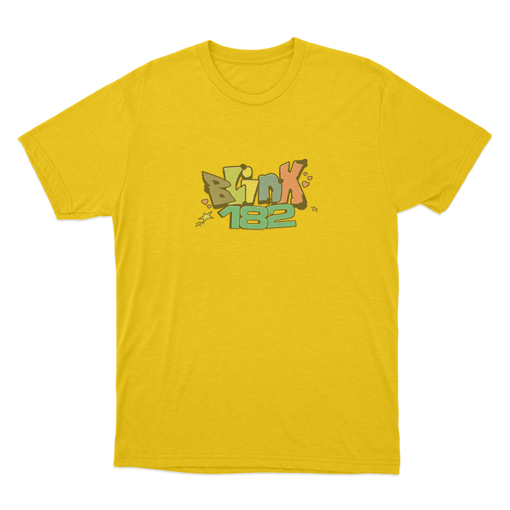Blink-182 Graffiti Logo Unisex T Shirt Yellow Blink 182 Graffiti Logo Unisex T Shirt Yellow