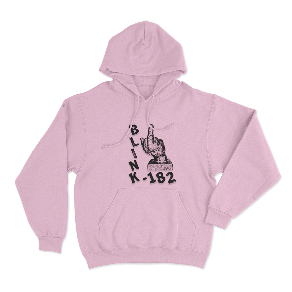 Blink-182 Middle Finger Unisex Hoodie Pink Blink 182 Middle Finger Unisex Hoodie Pink
