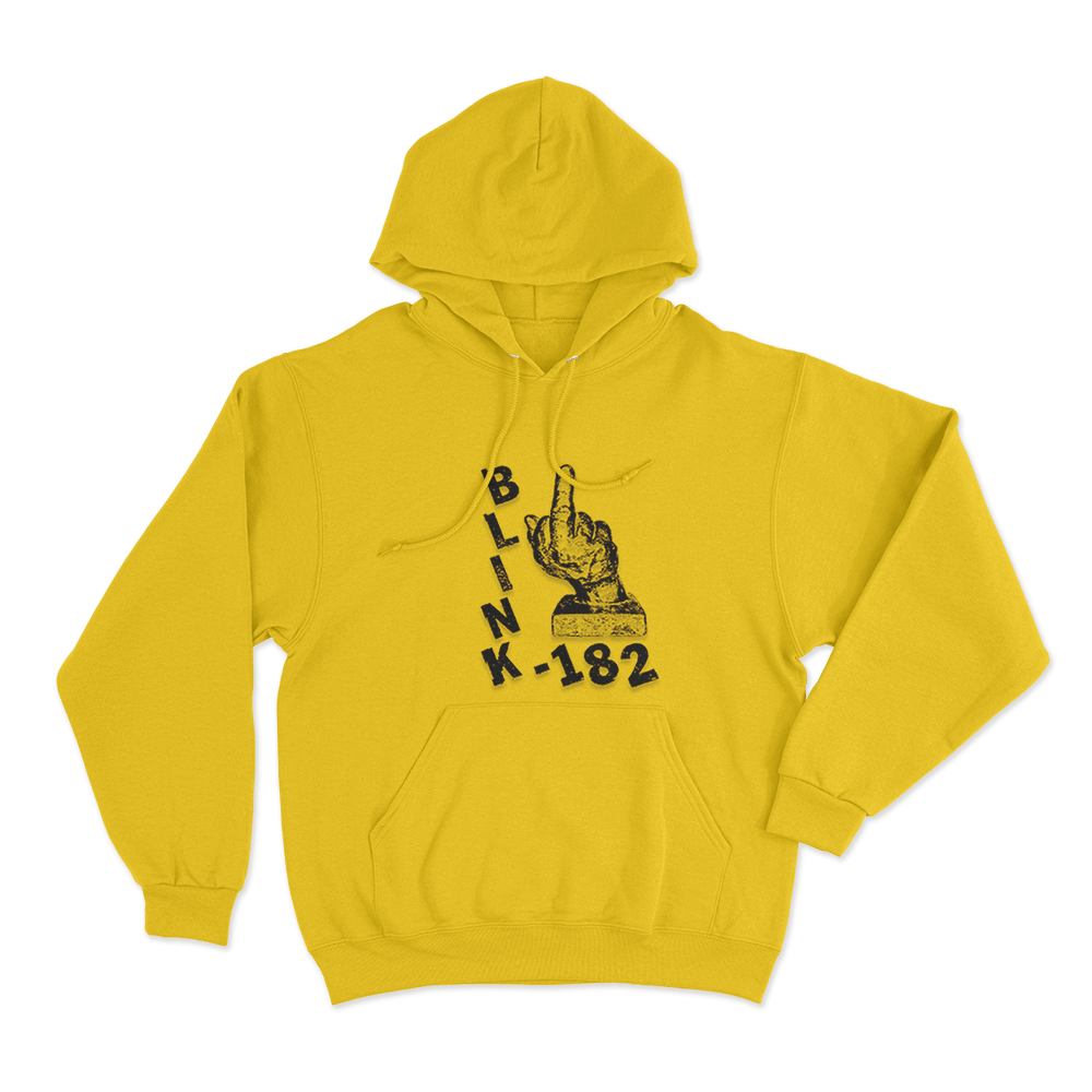 Blink-182 Middle Finger Unisex Hoodie Yellow Blink 182 Middle Finger Unisex Hoodie Yellow