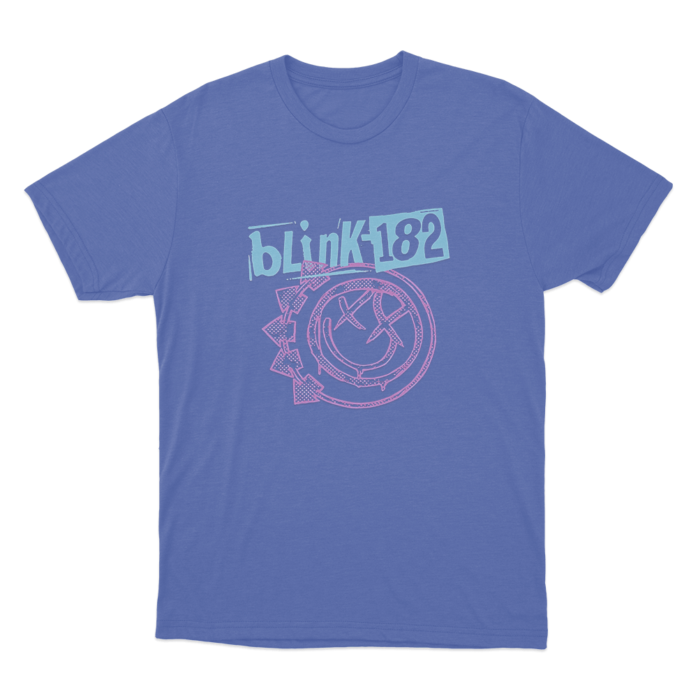 Blink-182 Smiley Unisex T Shirt Blue Blink 182 Smiley Unisex T Shirt Blue