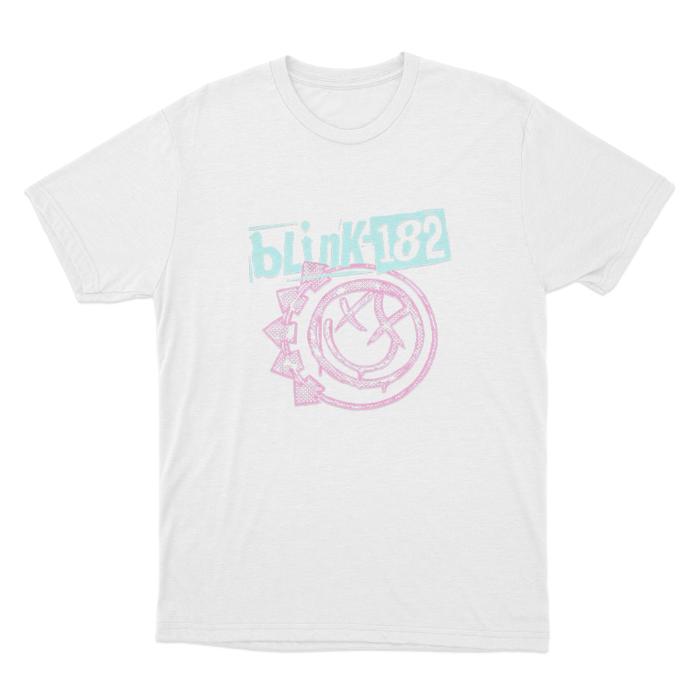 Blink-182 Smiley Unisex T Shirt White Blink 182 Smiley Unisex T Shirt White