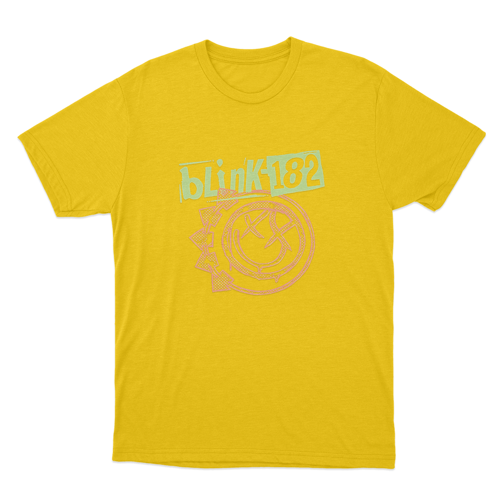 Blink-182 Smiley Unisex T Shirt Yellow Blink 182 Smiley Unisex T Shirt Yellow